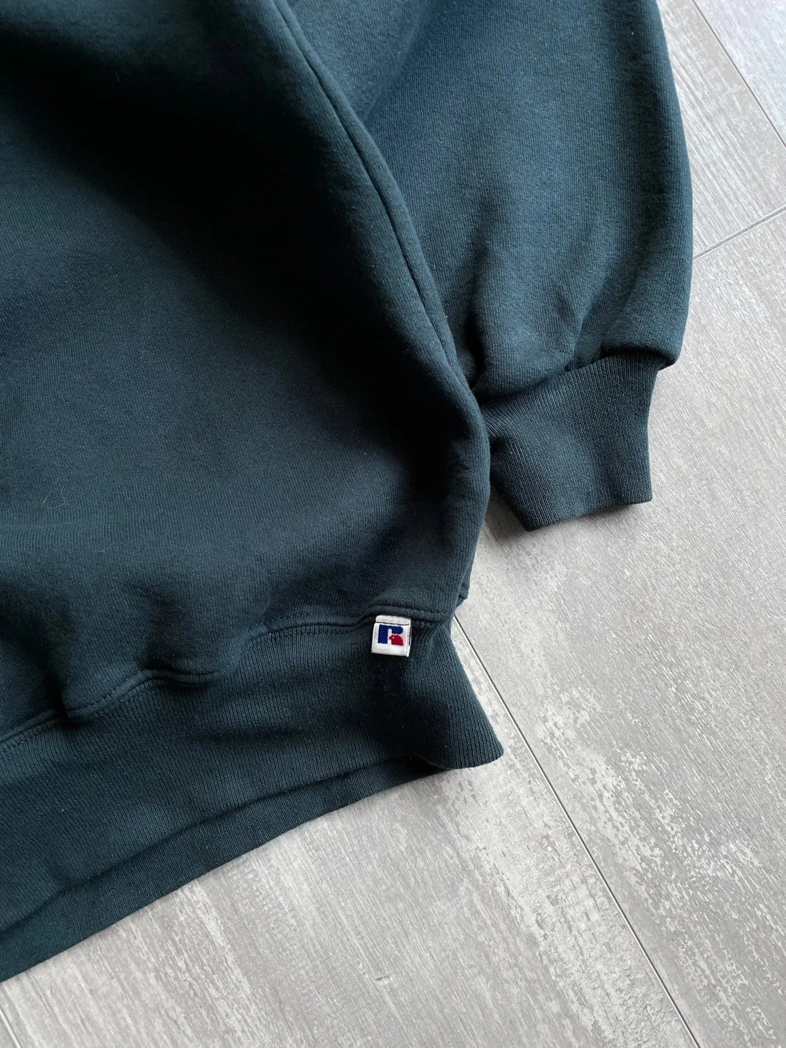 1990's Russell Athletic Forest Green Quarter Zip - XL