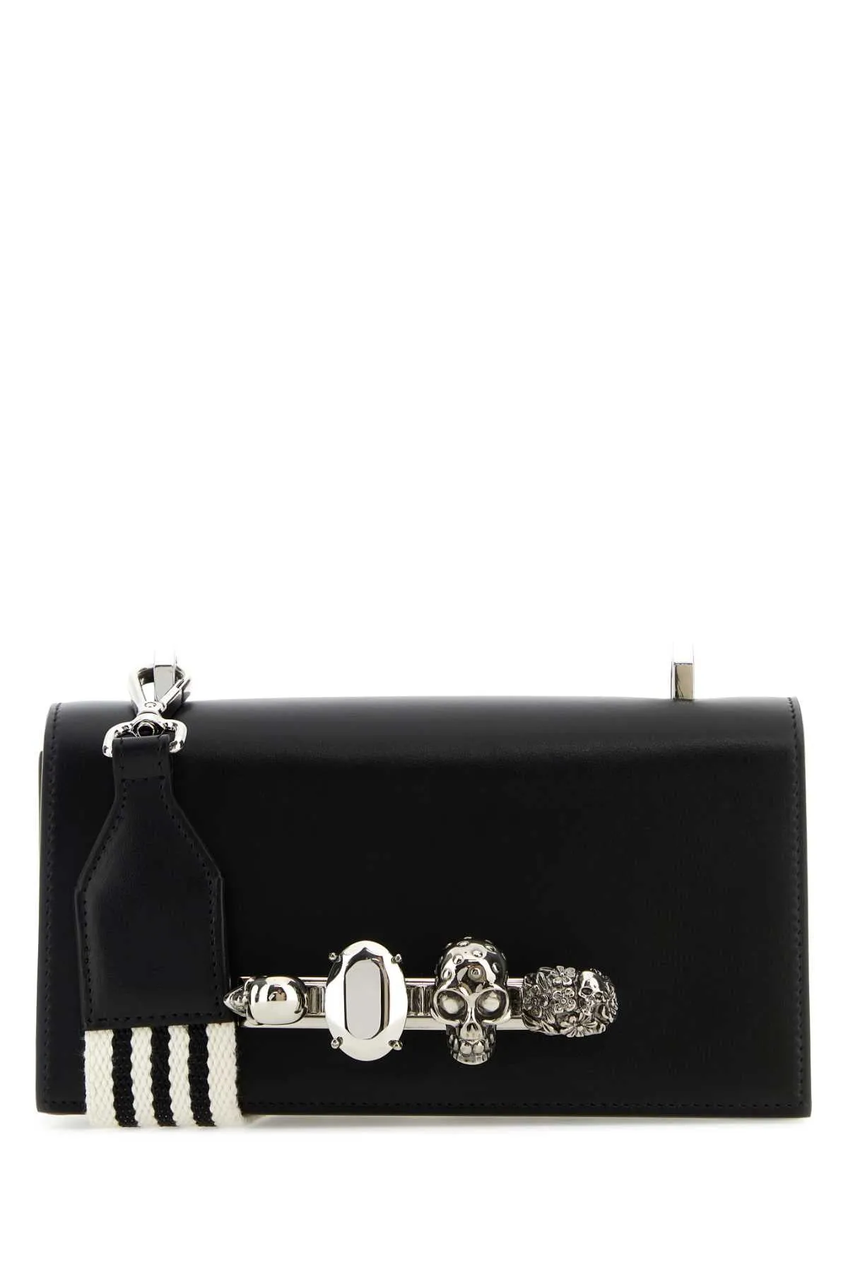 Alexander Mcqueen Black Leather The Knuckle Satchel Crossbody Bag