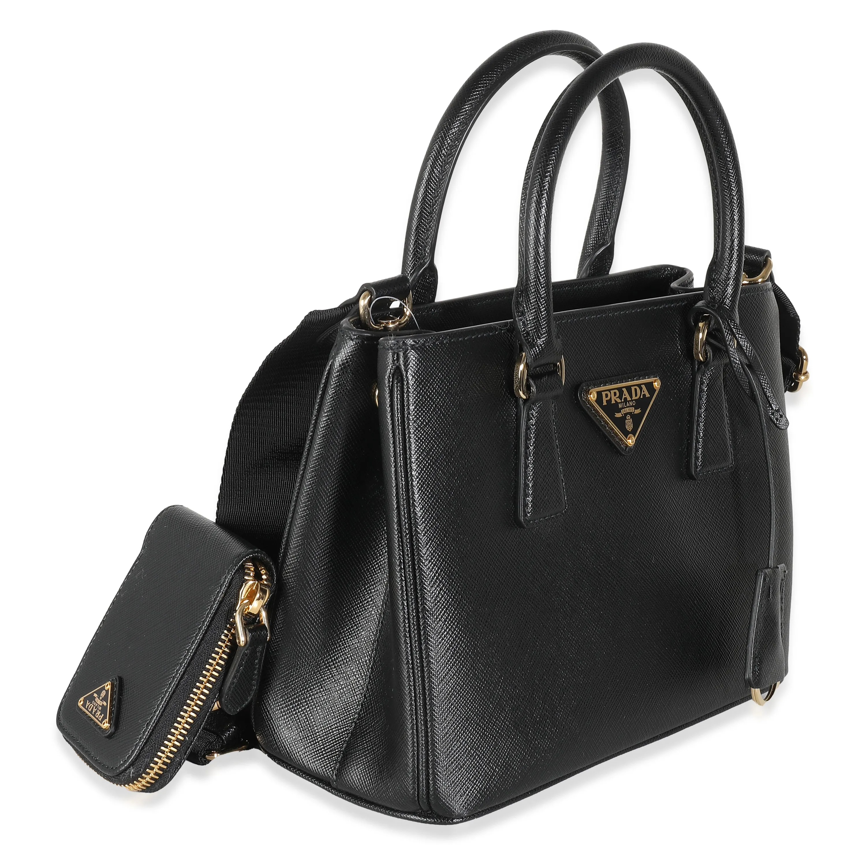 Black Saffiano Lux Mini Galleria Tote