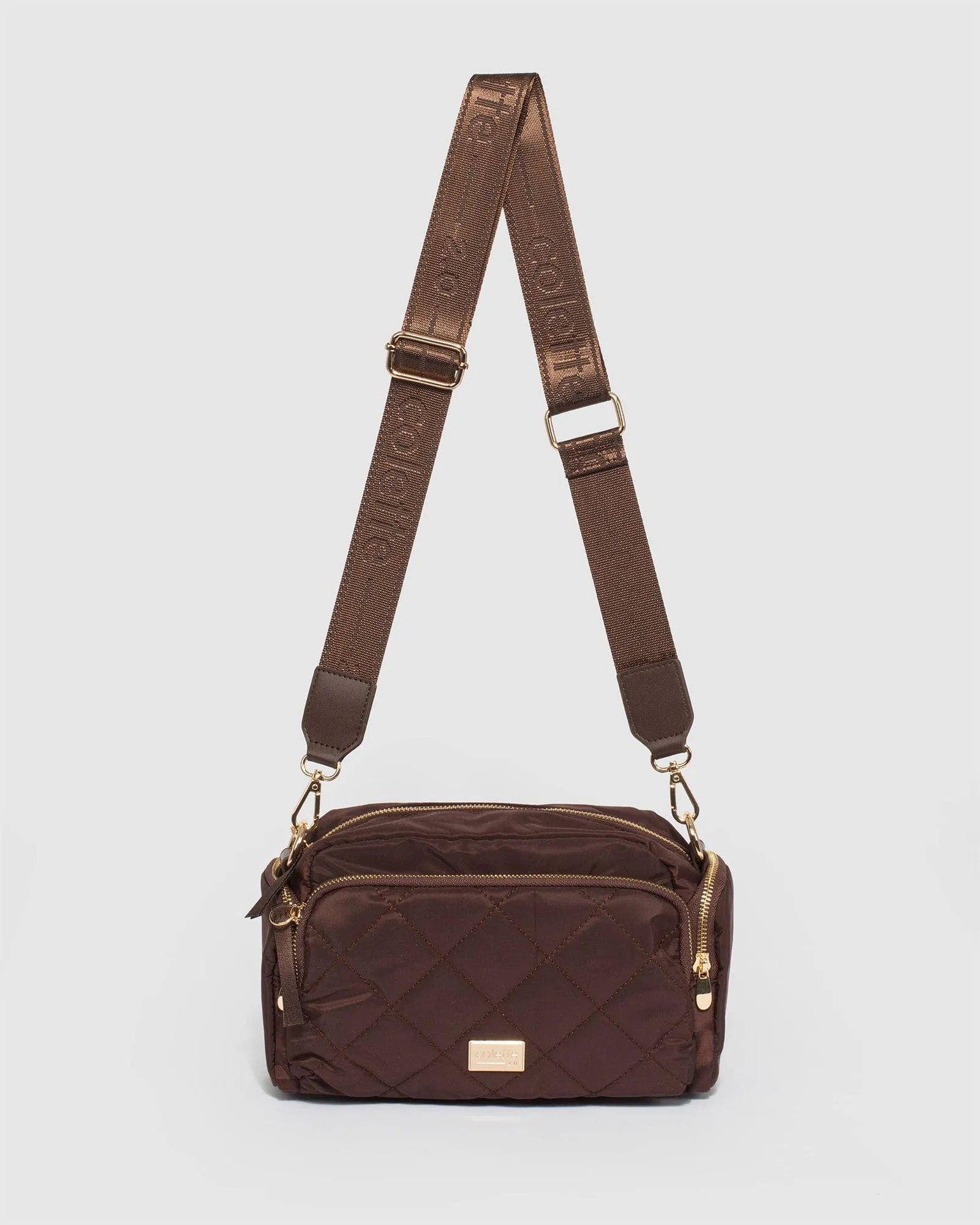 Brown Harper Nylon Crossbody Bag