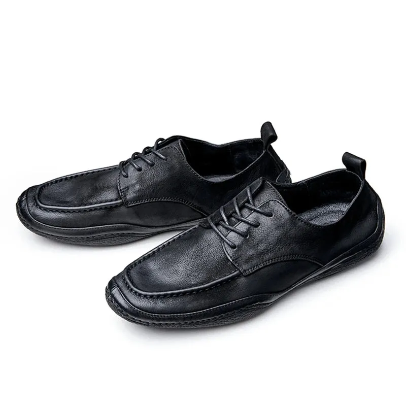 Businessman Solid Genuine Leather Lace-up Outdoor Oxford Shoes