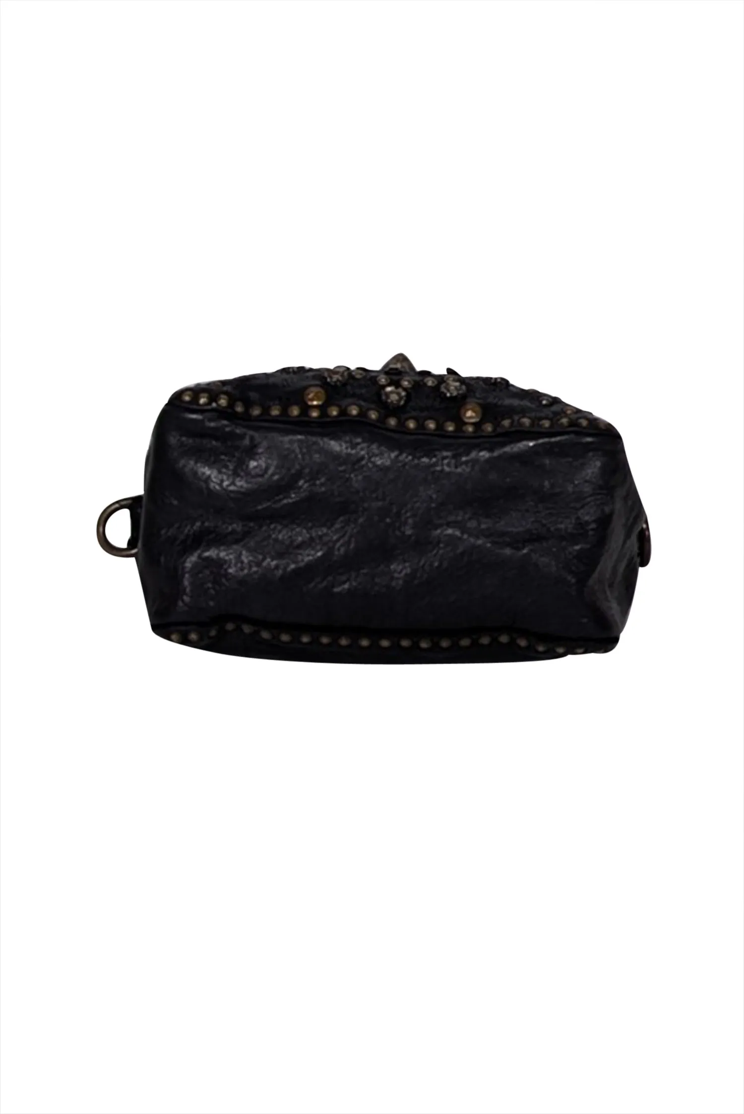 Campomaggi - Black Leather Studded Crossbody Bag