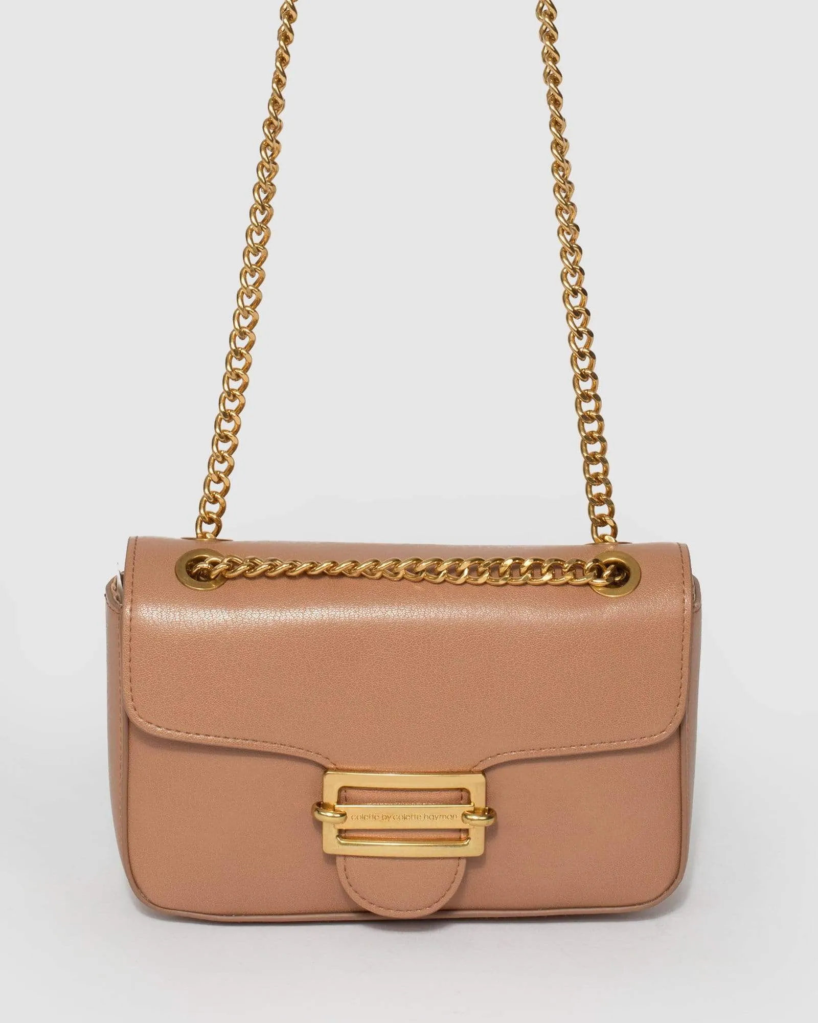 Caramel Evelyn Buckle Crossbody Bag