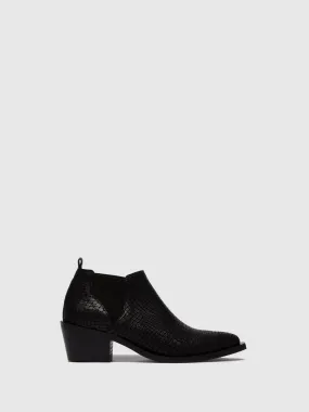 Chelsea Ankle Boots IGAN574FLY CROCO BLACK