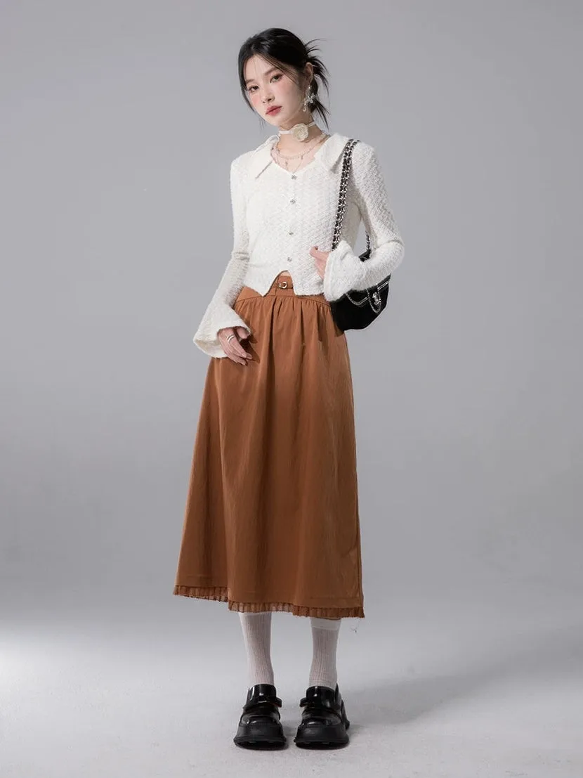 Curved Waist Gather Skirt