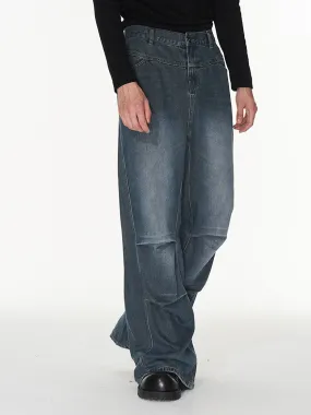 Denim Wide Pocket Straight Pants