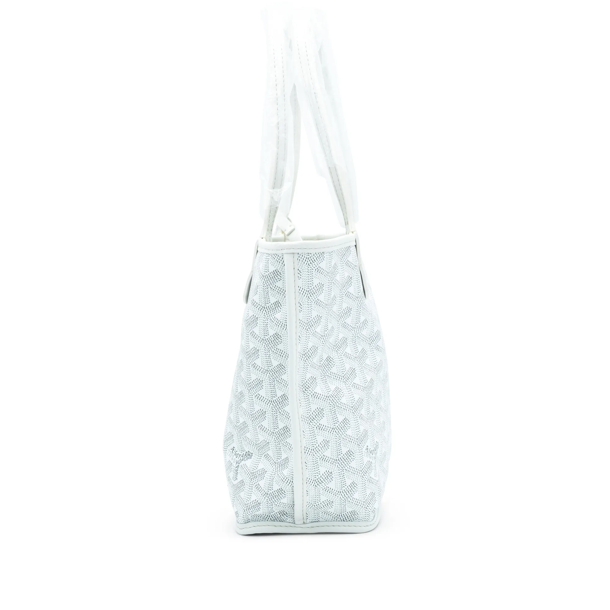 Goyard White Goyardine Canvas and Chevroches Calfskin Anjou Mini Bag