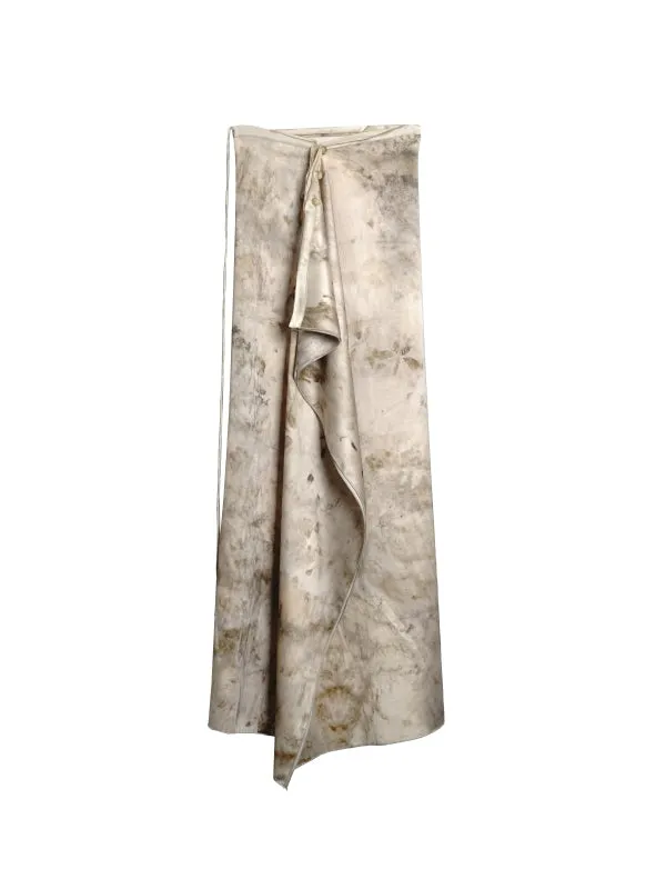 Gradation Speckled Elegant Wrap Nichi Long-Skirt