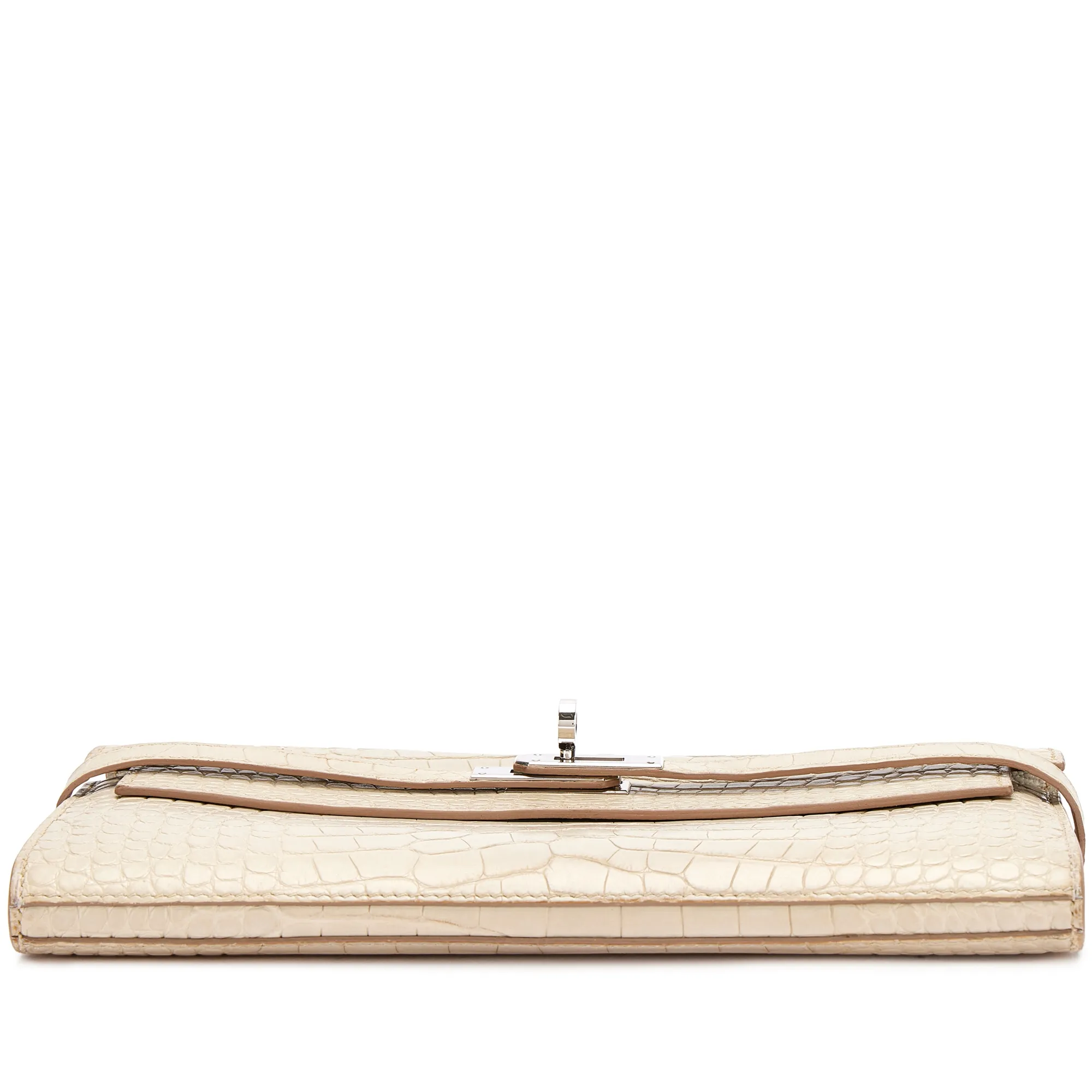 Hermès Beton Matte Alligator Kelly Wallet Palladium Hardware, 2013