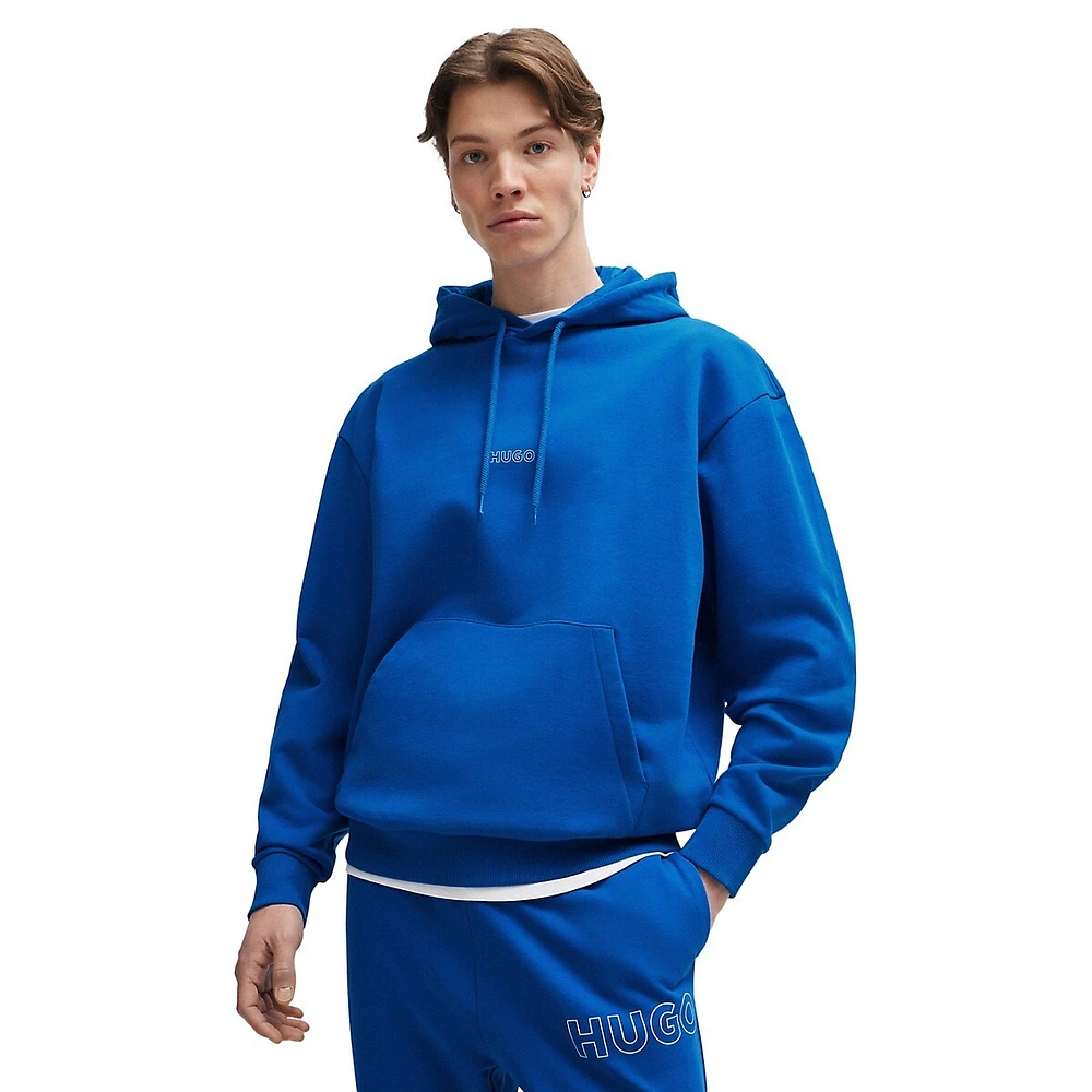 HUGO Cotton-Terry Hoodie With Outline Logos