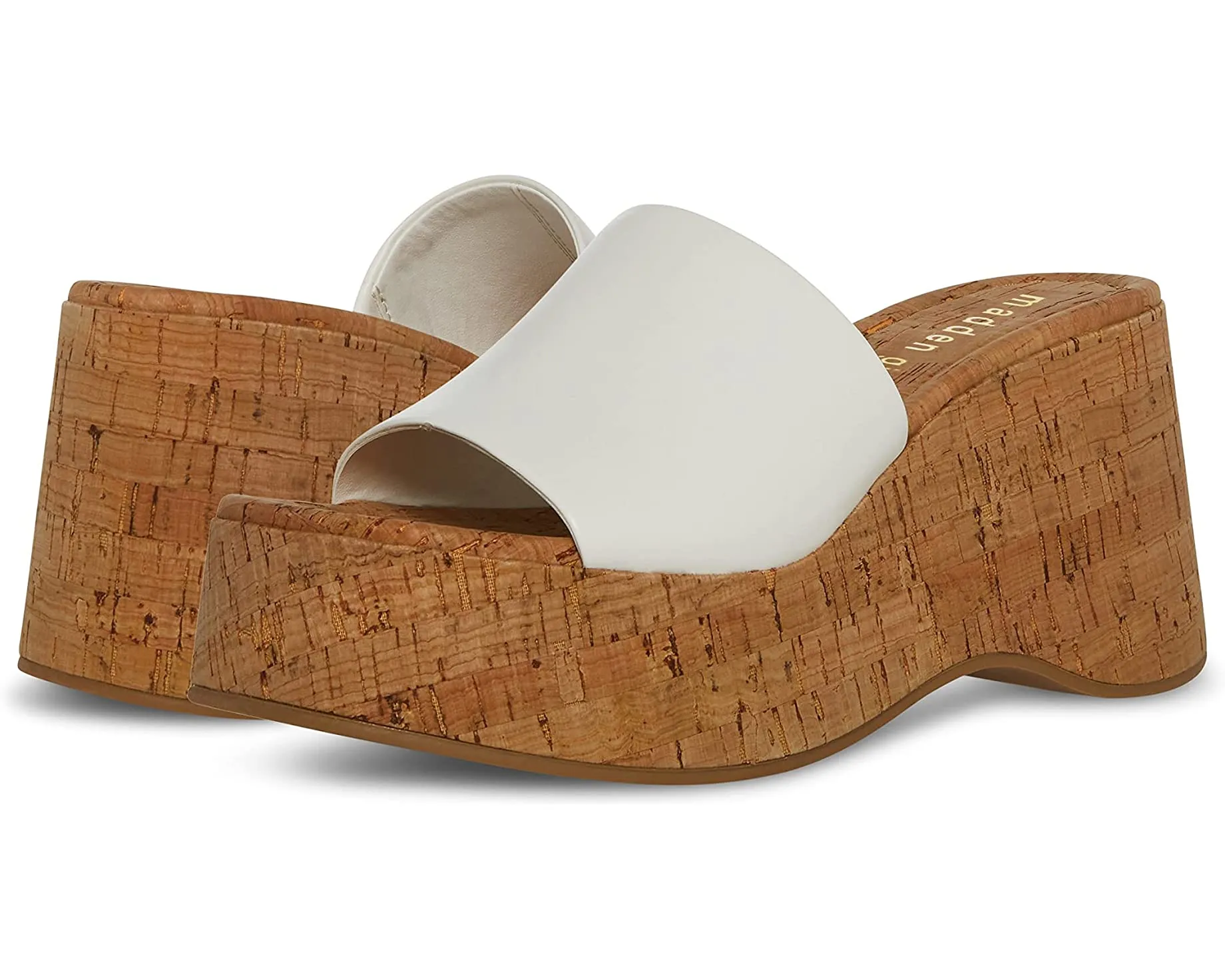 Madden Girl Zaharra Platform Wedge Sandal - White ZAHA02J1