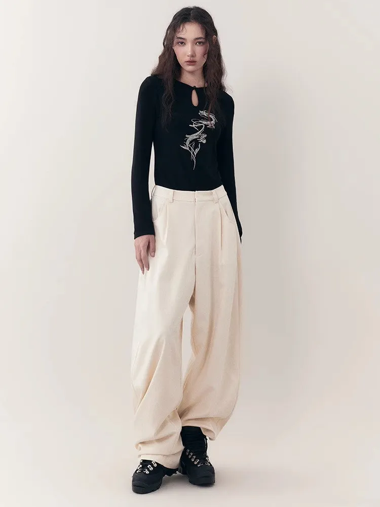 Natural Simple Loose Relax Wide-Pants