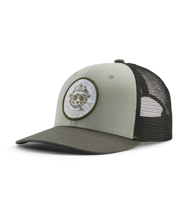 Patagonia Take a Stand Trucker Hat-Wild Grizz: Sleet Green