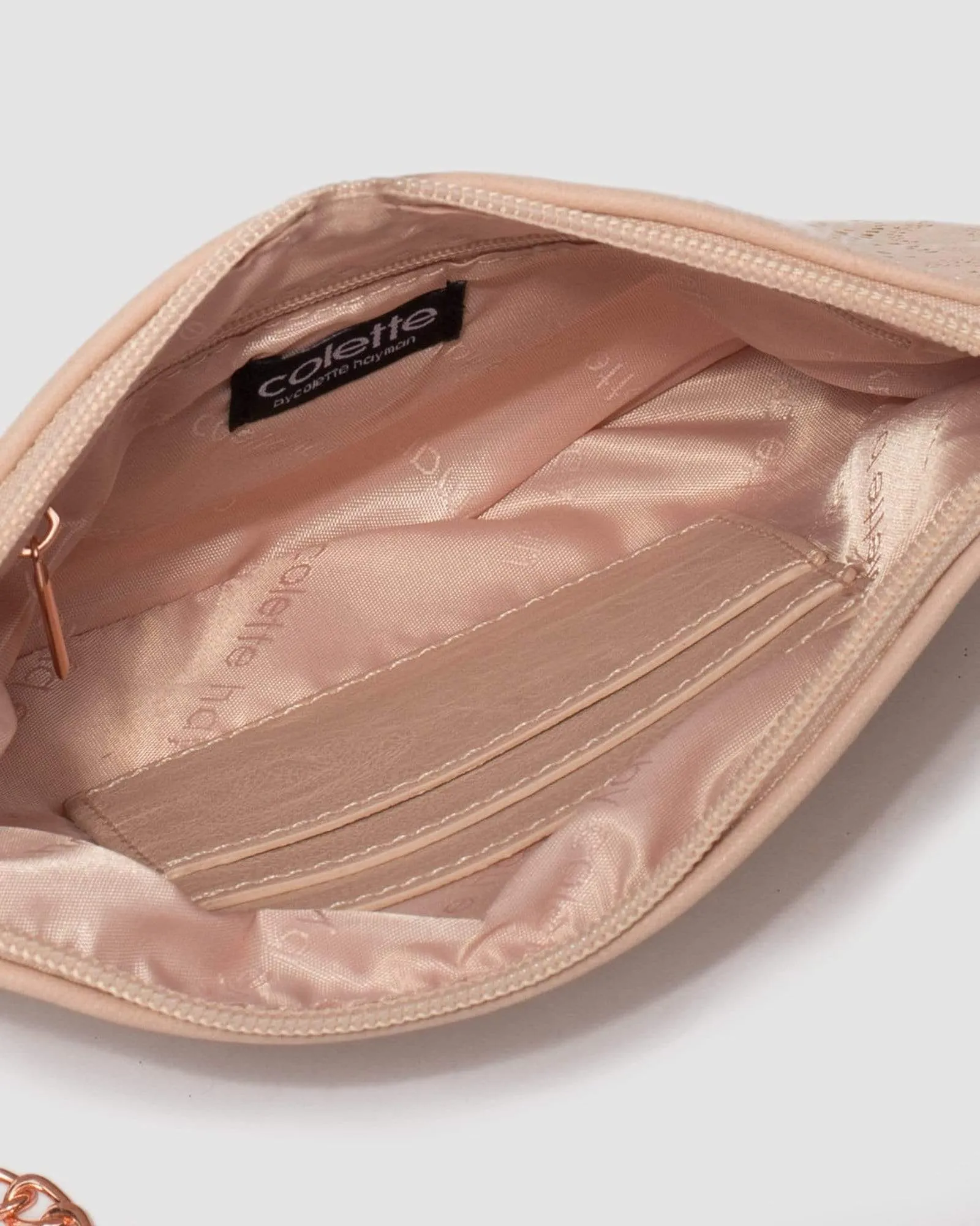 Pink Punchout Crossbody Bag