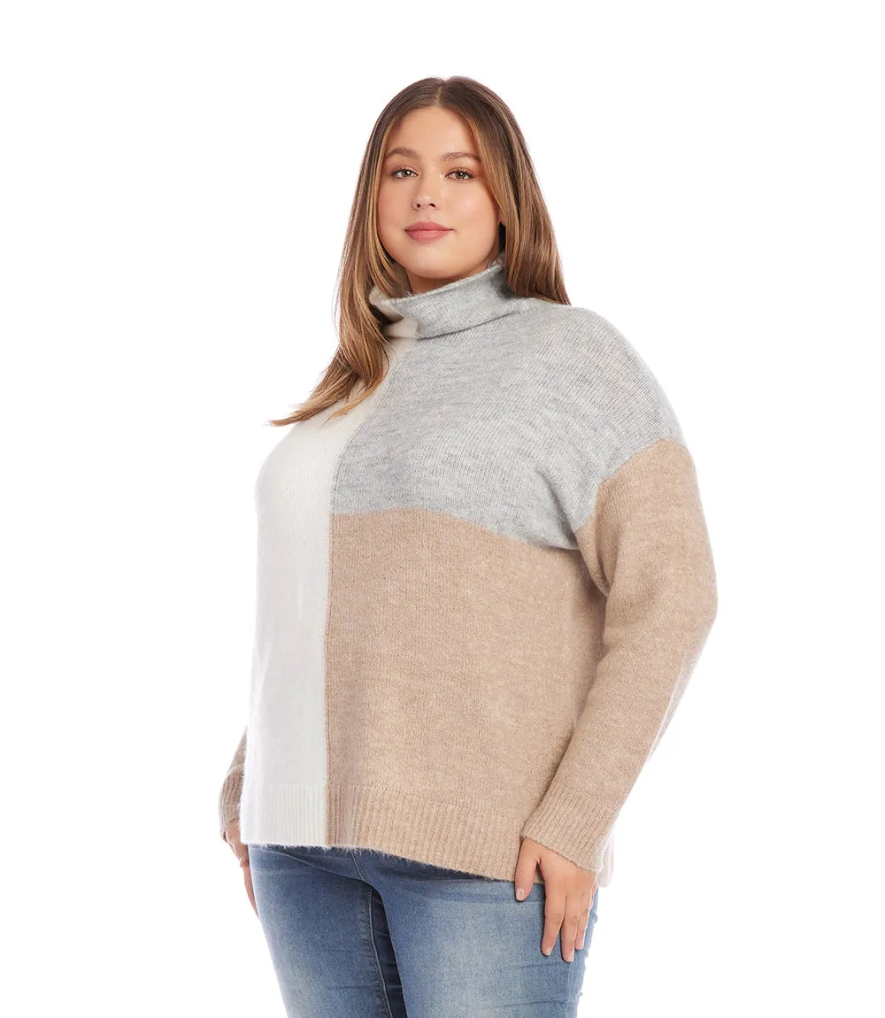 Plus Size Colorblock Sweater