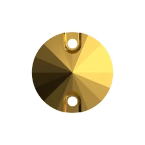 PRESTIGE Crystal, #3200 Rivoli Sew-On Stone 8mm, Crystal Metallic Sunshine, (1 Piece)
