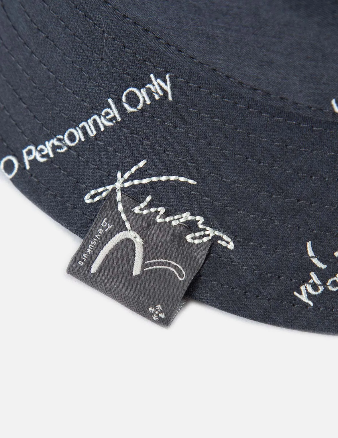 Slogan Embroidered and Logo Print Bucket Hat