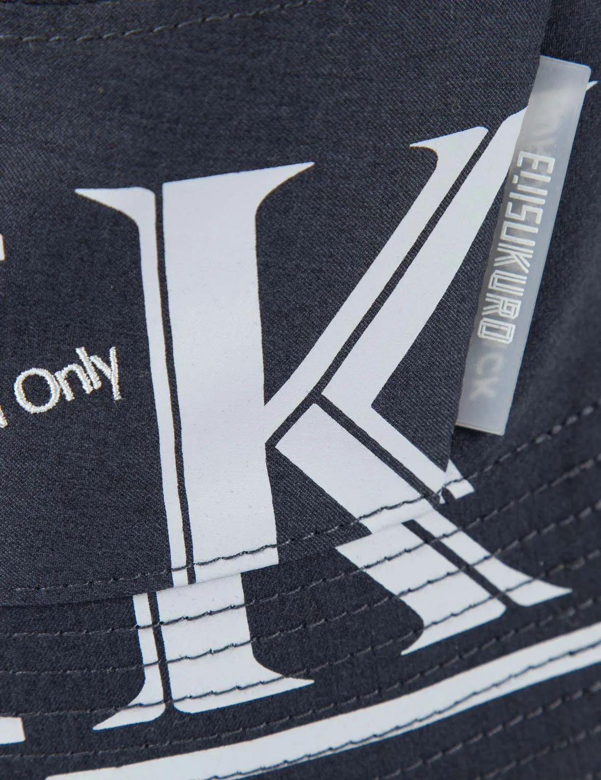Slogan Embroidered and Logo Print Bucket Hat