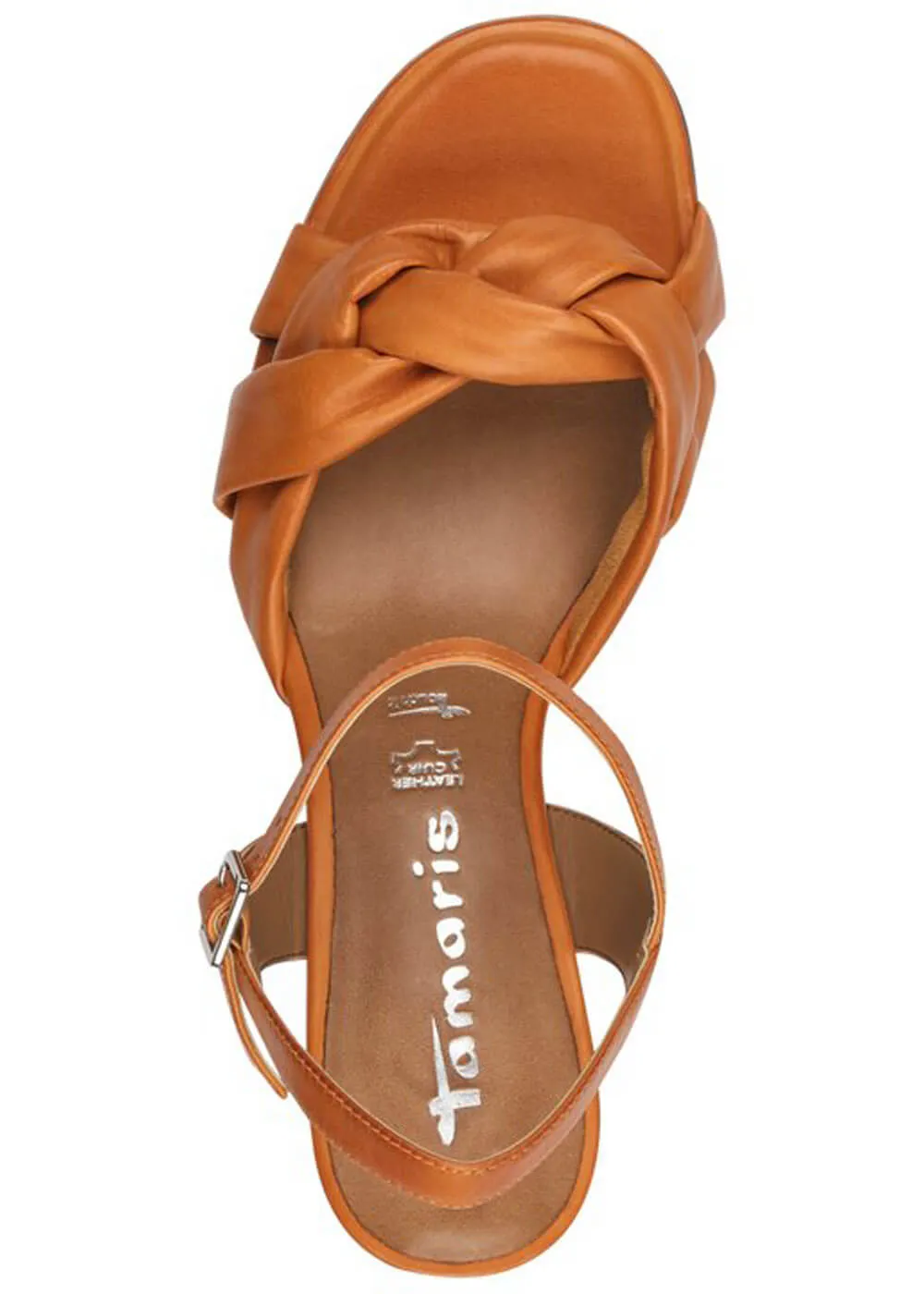 Tamaris Donna Leather 70's Sandals Pumps Orange