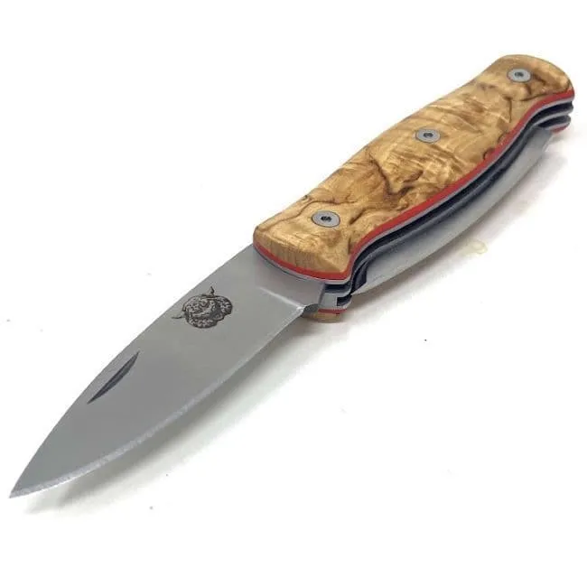  TBS Wildcat Pocket Knife - Curly Birch