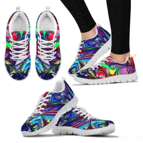 Vibrant Paint White Border Women's Sneakers