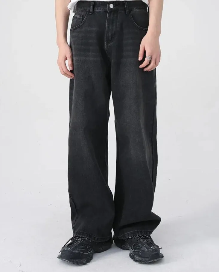 Washed Black Loose Fit Jeans