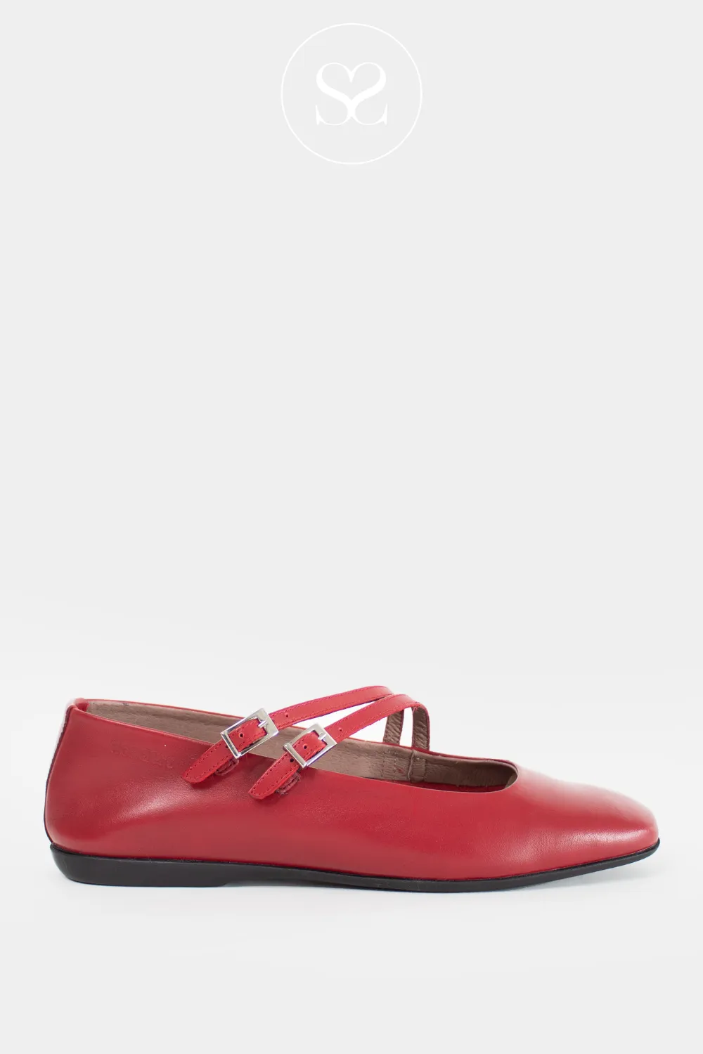 WONDERS A-86110 RED LEATHER MARYJANE PUMPS