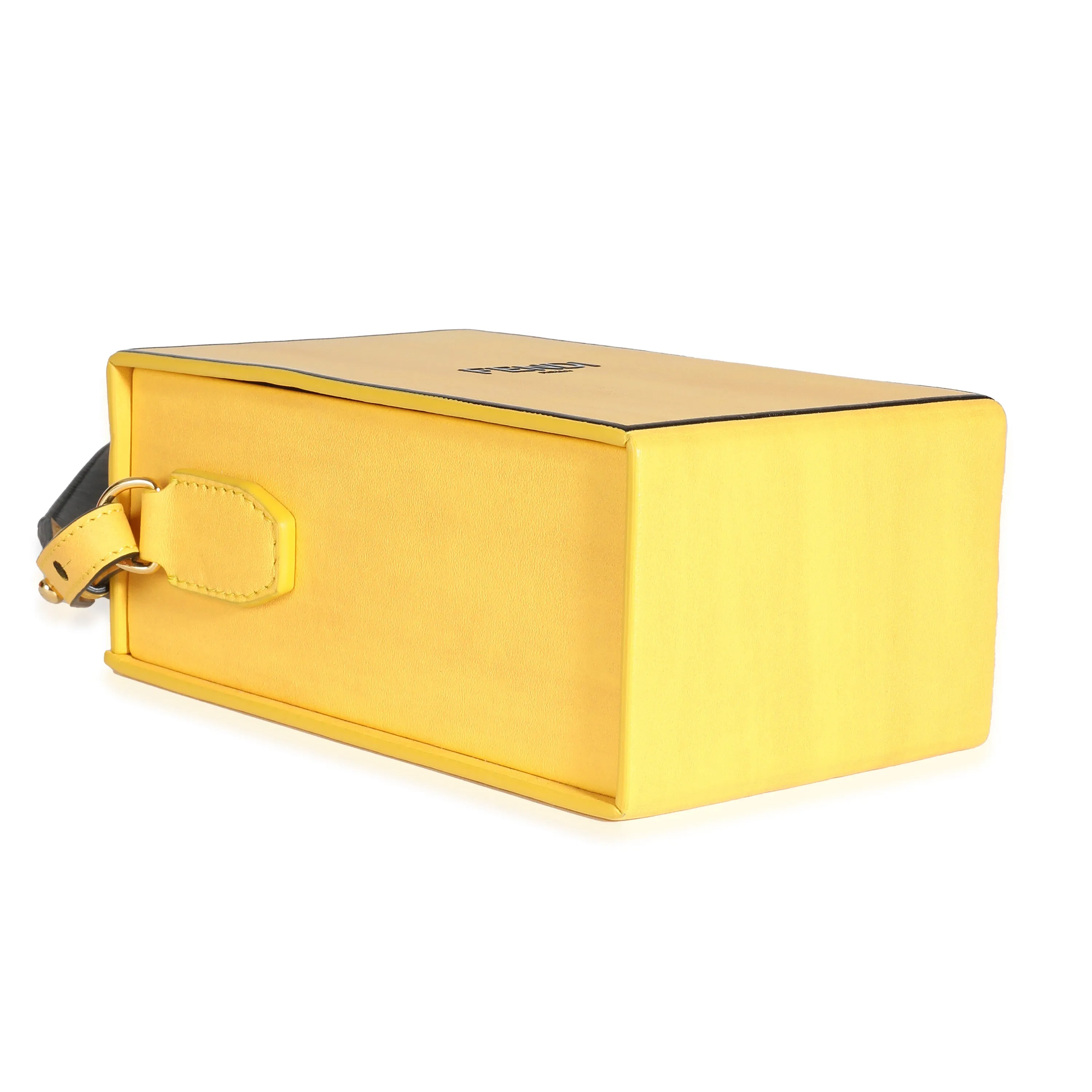 Yellow Vitello Fluffy Logo Vertical Box Bag